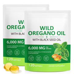Vortexonix oregano oil softgels bottle with black seed oil for daily immune support.