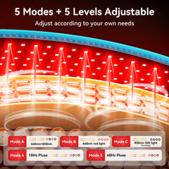 Vortro belt highlights 660nm red and 850nm infrared LEDs for deeper reach.