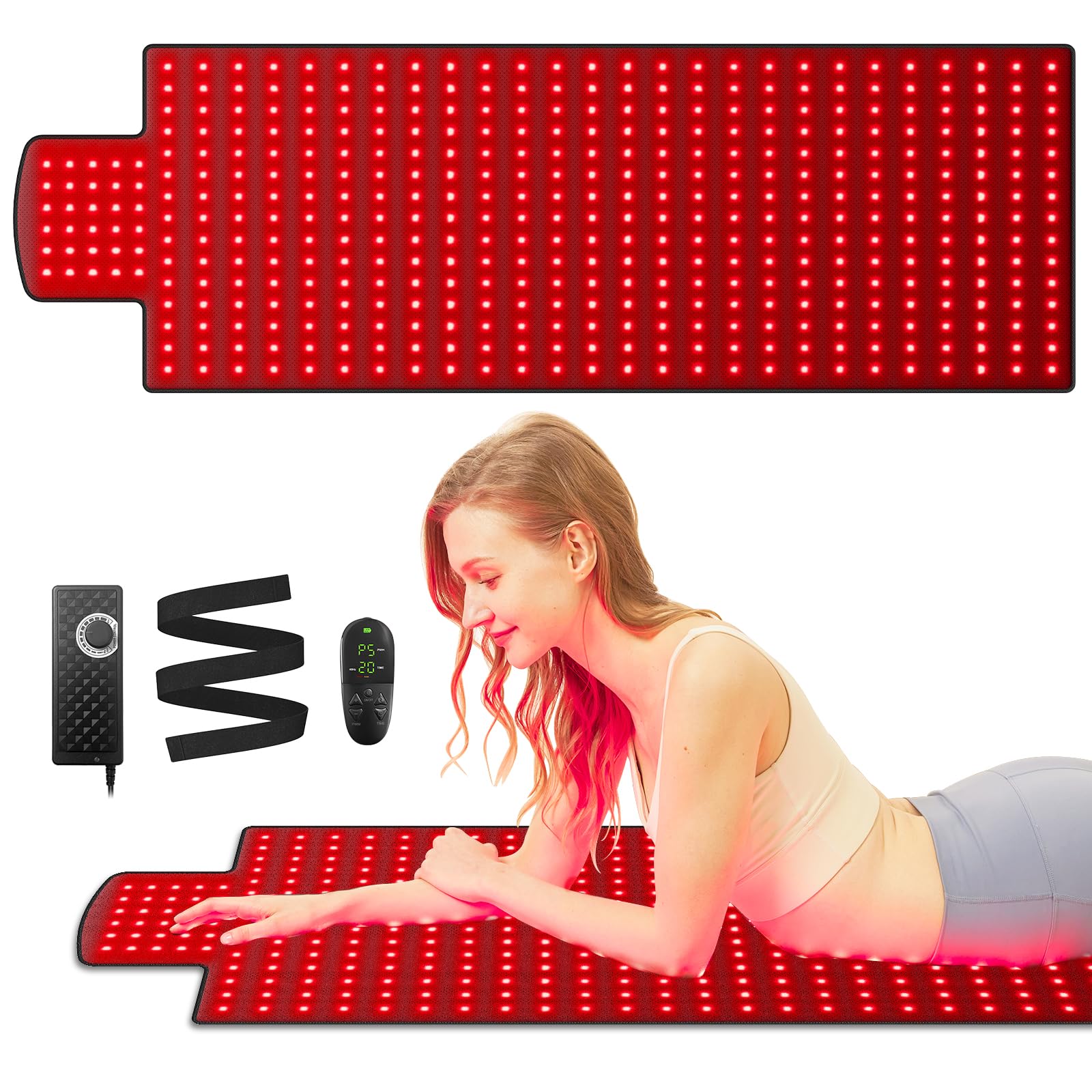 Vortro red light therapy mat provides full body coverage for relaxation.