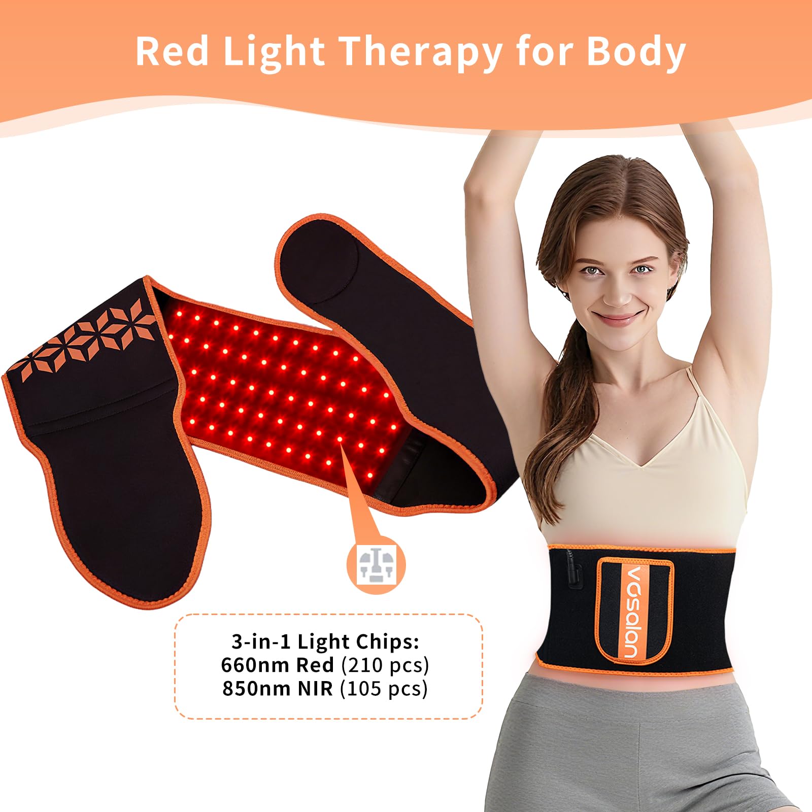 VOSALAN red light belt timer display for session control at a glance