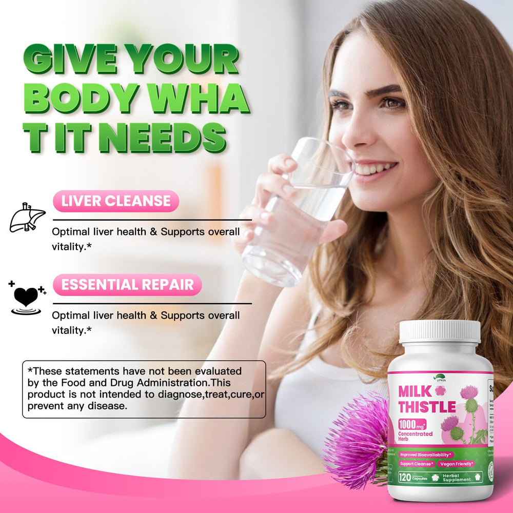 VPKIN Milk Thistle serving with meal supports absorption and routine.