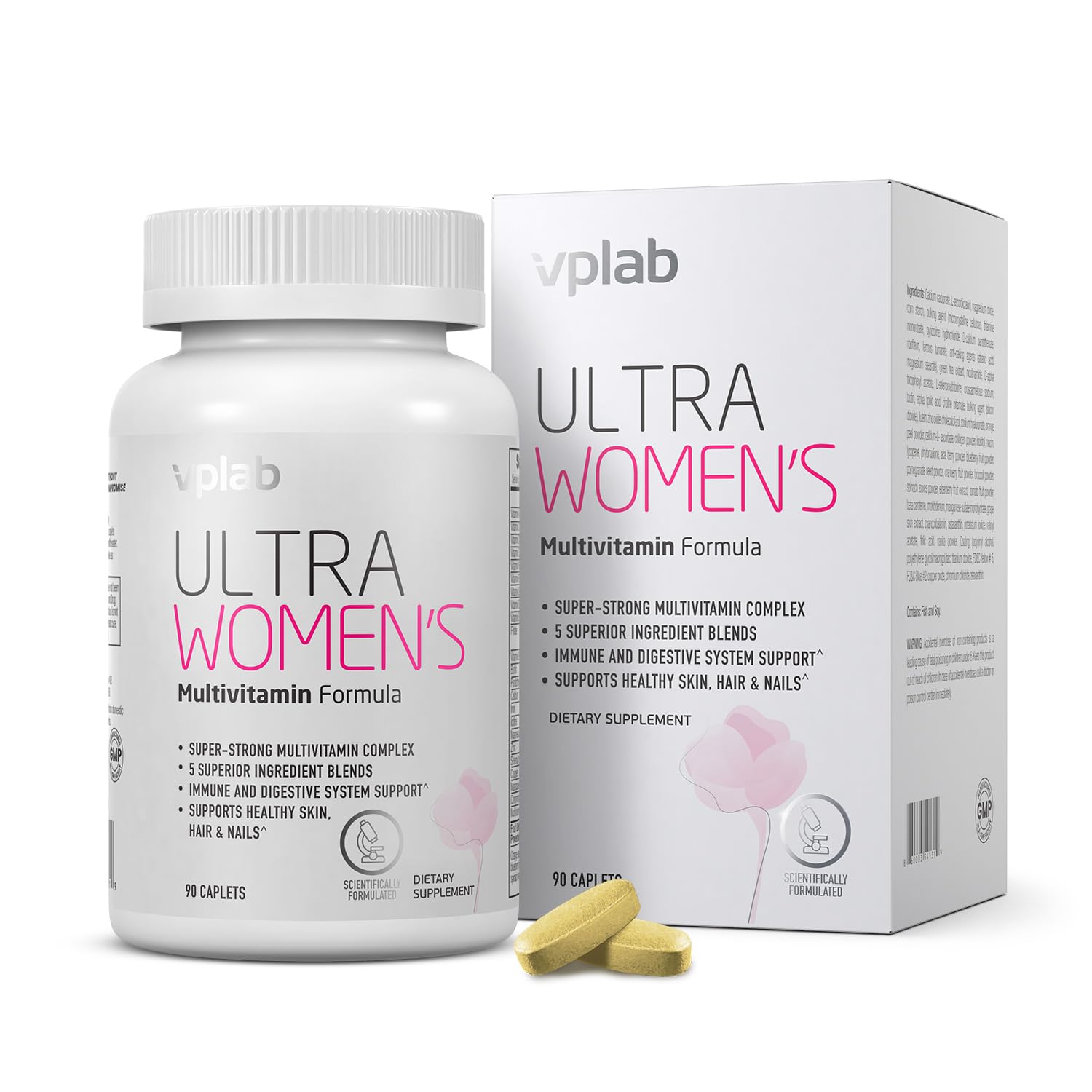 VPLab Ultra Women's Multivitamin bottle side view promoting daily wellness