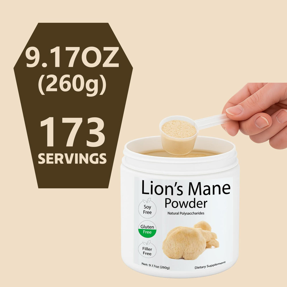 Vrixlanua Lions Mane powder in smoothie, easy addition for daily cognitive support