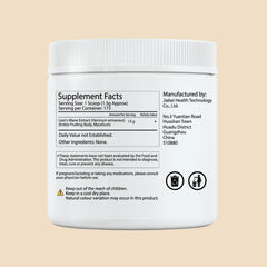 Vrixlanua Lions Mane powder scoop beside jar, ready to boost concentration with a gentle daily routine