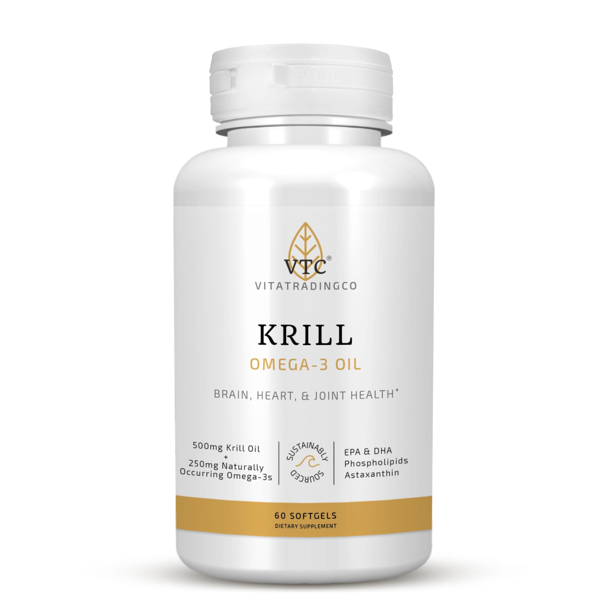 VTC Krill Oil bottle for daily omega-3 support