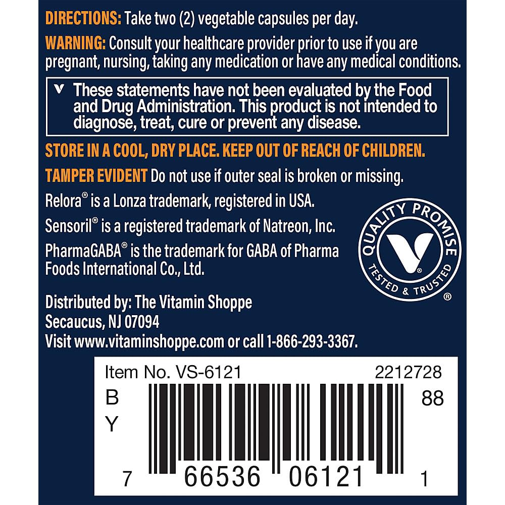 Vthrive Mood Balance label close-up emphasizing no artificial additives
