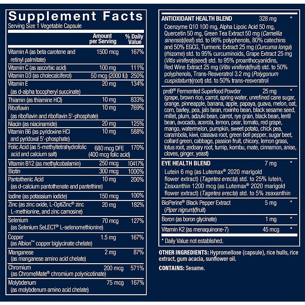 Vthrive capsules image highlights convenient one-per-day supplement for stress and heart health.