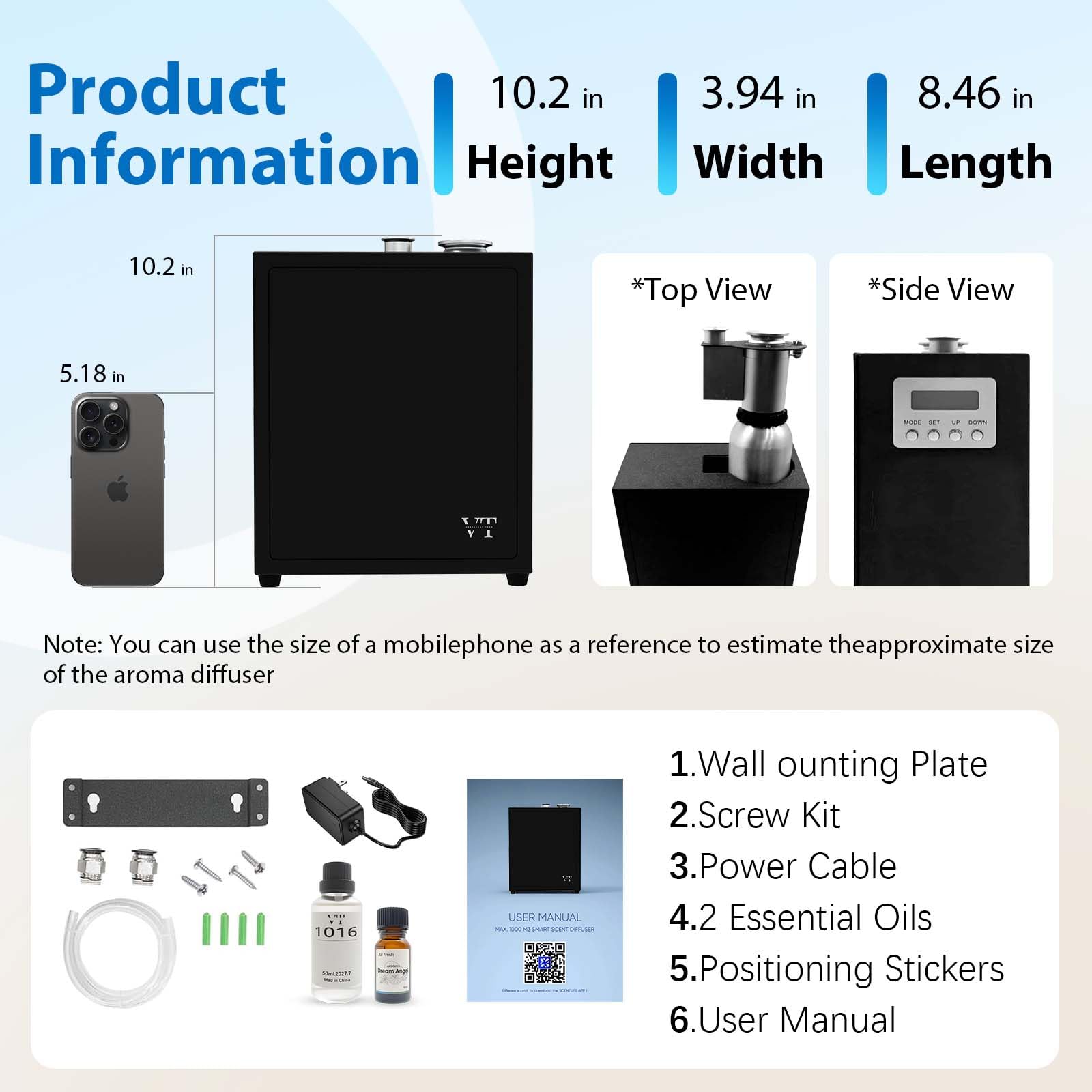 VT VeryScent Tech ultra-quiet operation at 42 dB in a quiet bedroom