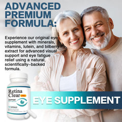 Vunexo Retina Clear Pro bottle back with supplement facts for informed dosing.