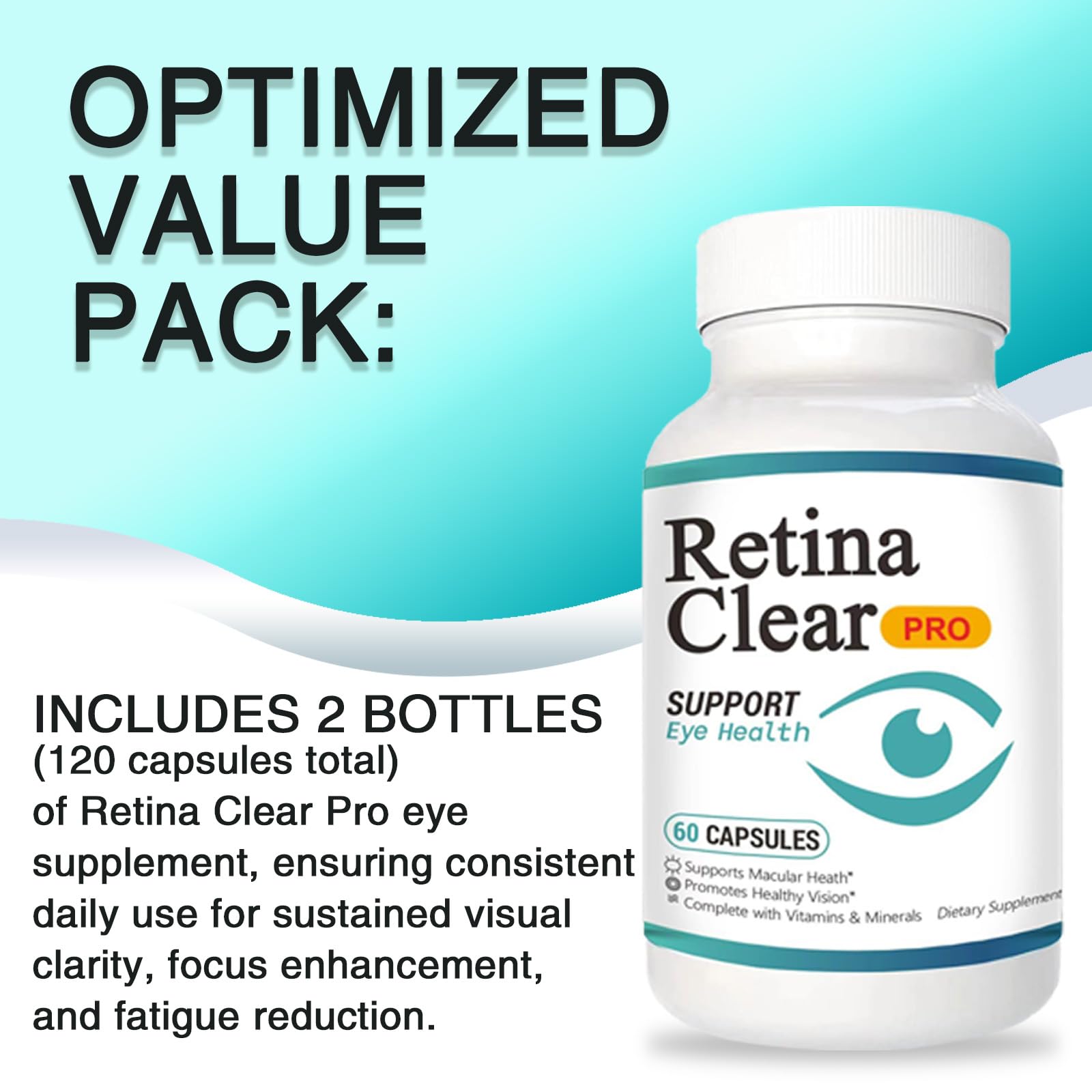 Vunexo Retina Clear Pro bottle dispense showing easy daily intake.