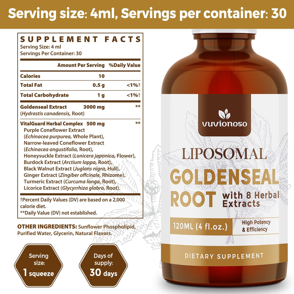 Label detail on Vuvionoso tincture highlights all natural ingredients