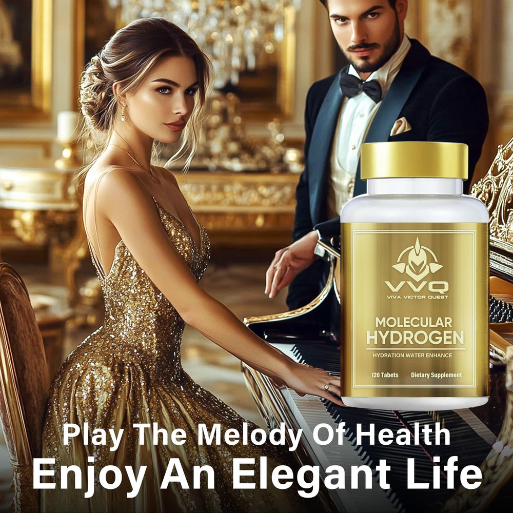 VVQ H2 nano‑bubbles in water delivering quick antioxidant hydration.