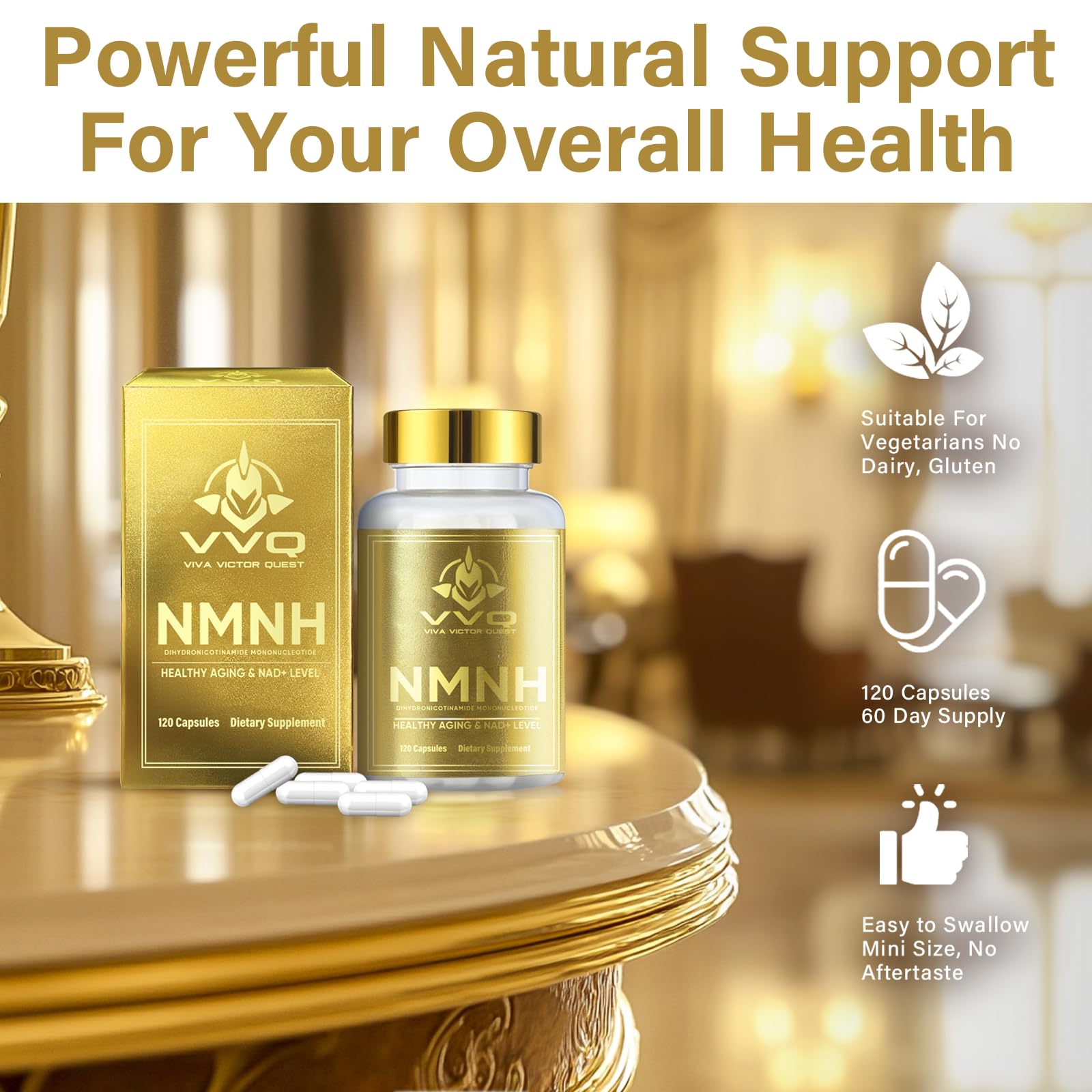 VVQ NMNH 60-day supply box communicates long-term plan