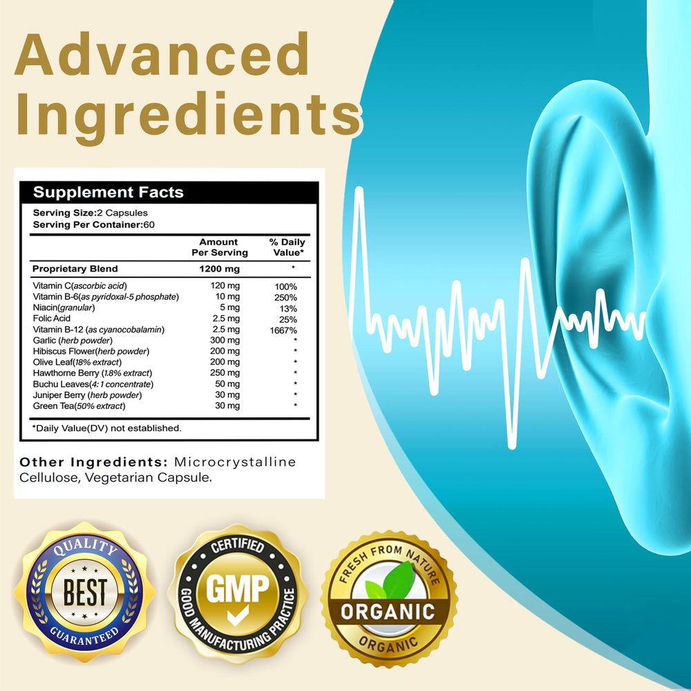 VVQ Tinnitus Relief American-made seal underscoring quality and safety