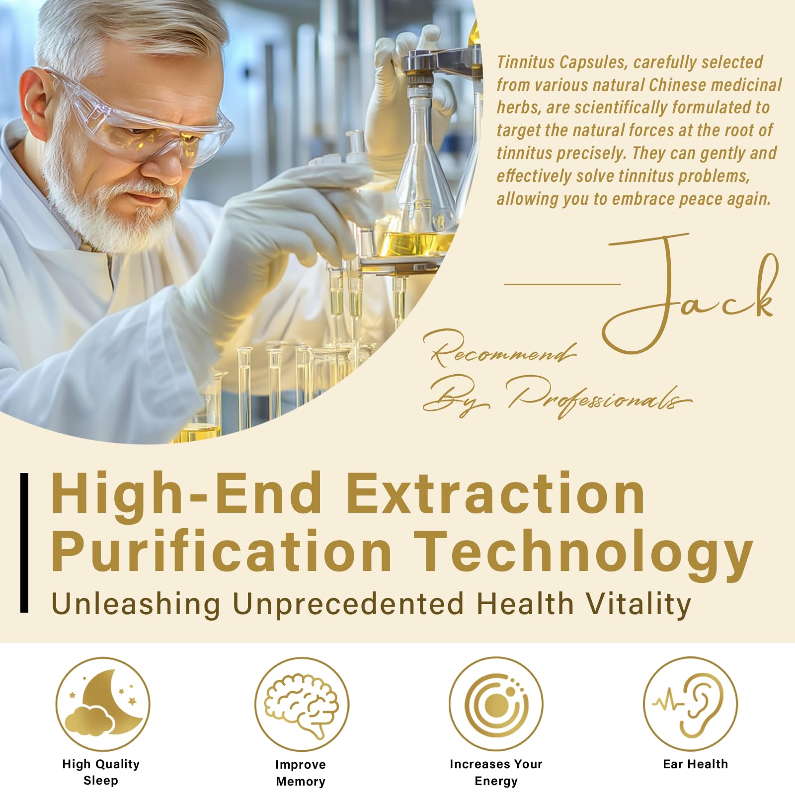 VVQ Tinnitus Relief plant-based formula image with vitamins for ear comfort