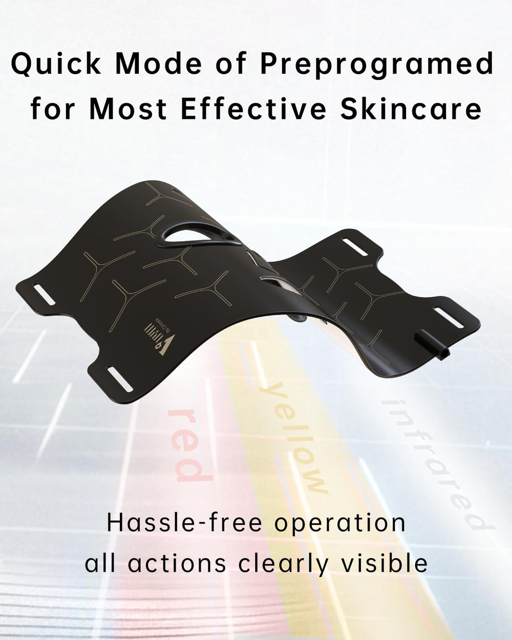V VYM mask shown in ambient light to illustrate full-face coverage.