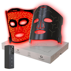 V VYM infrared mask front view showing ultra-thin cordless design for at-home use.
