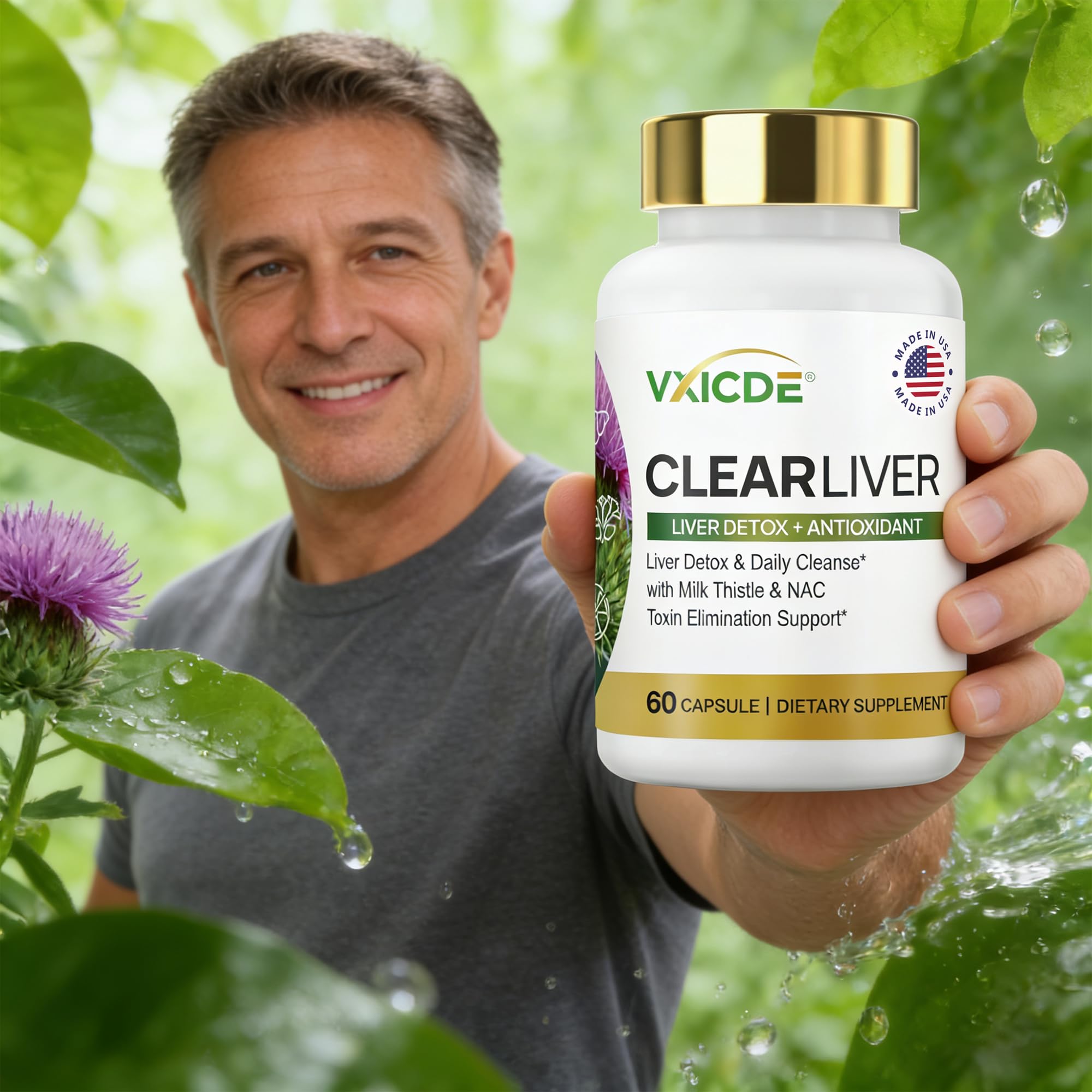 VXICDE ClearLiver bottle back image with label details and usage guidance