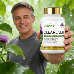 VXICDE ClearLiver bottle back image with label details and usage guidance