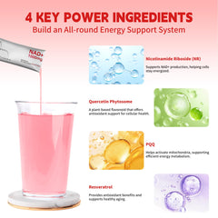 Vyaji Resveratrol Quercetin PQQ blend emphasizes cellular health and mitochondrial vitality.