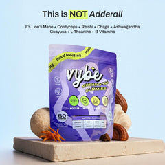 Vybe Daily Nootropic Gummies served on a desk for easy daytime use.