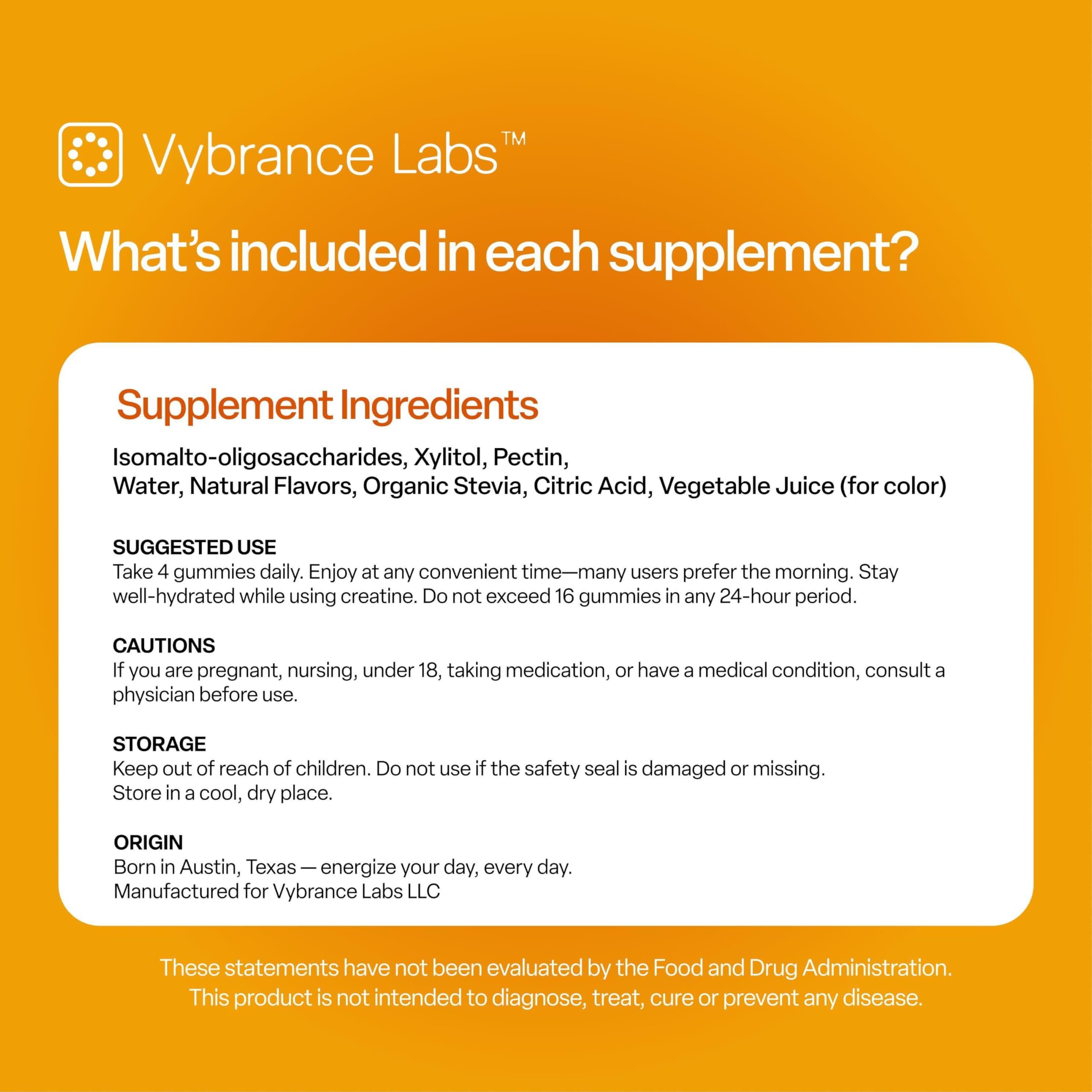 VYBRANCE LABS Creapure Gummies travel-pack size for on-the-go.