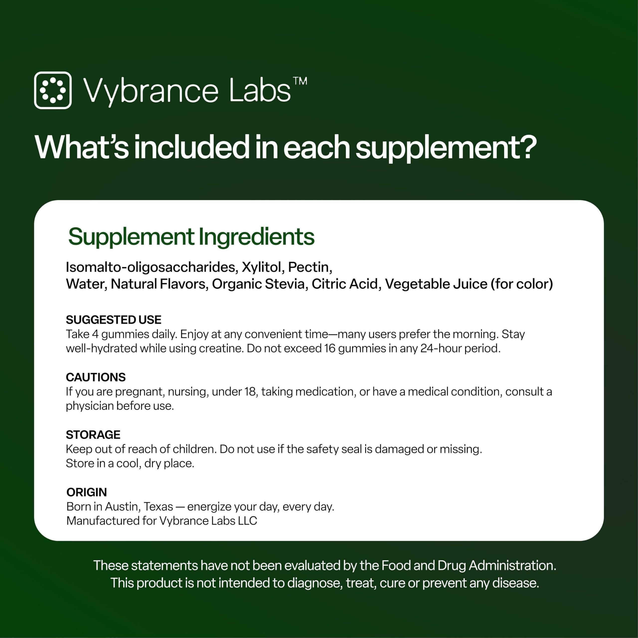 VYBRANCE LABS gummy close-up texture highlighting chewable form and convenient potency