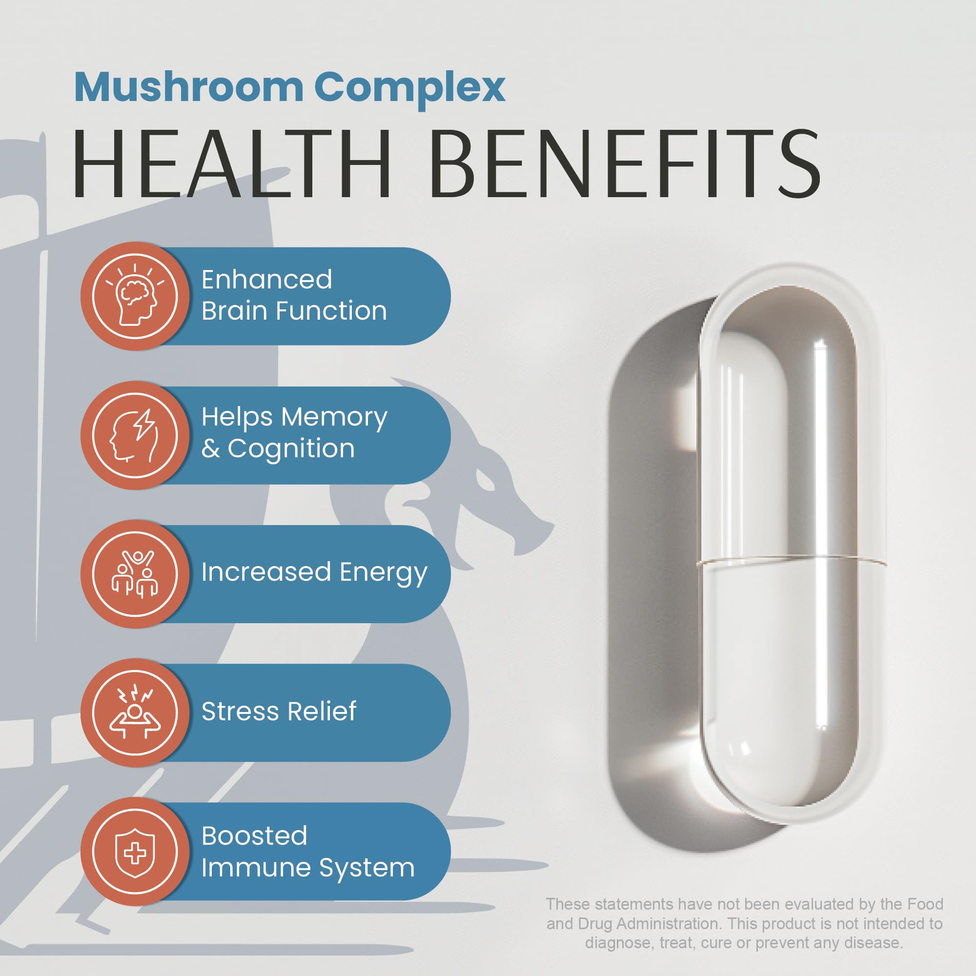 Vykee Nutrition Mushroom Blend capsules with Cordyceps for sustained energy