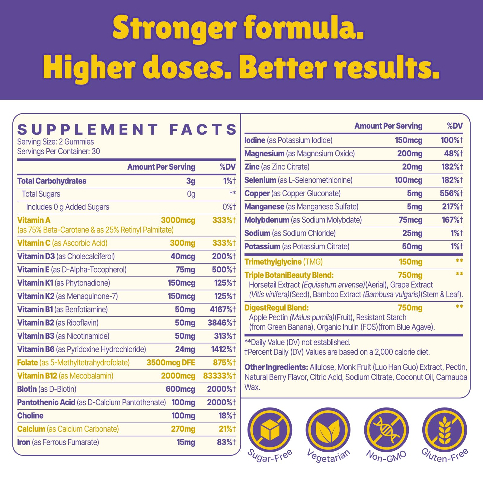 Vylarithonixa bottle back with supplement facts and vegan formula for women