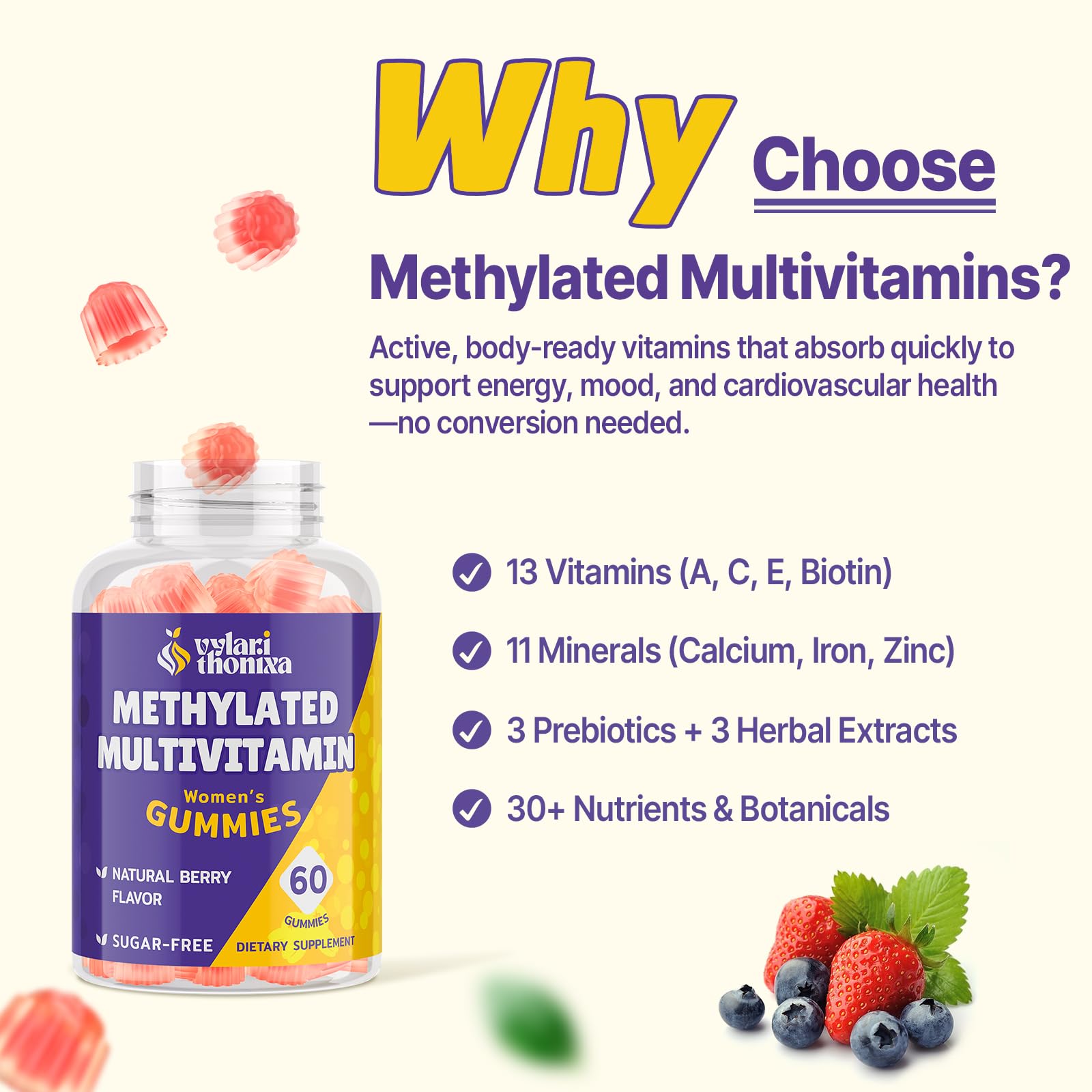 Vylarithonixa gummy bottle open with gummies ready to taste and enjoy