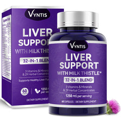 VYNTIS 32-in-1 liver cleanse bottle for daily liver support.