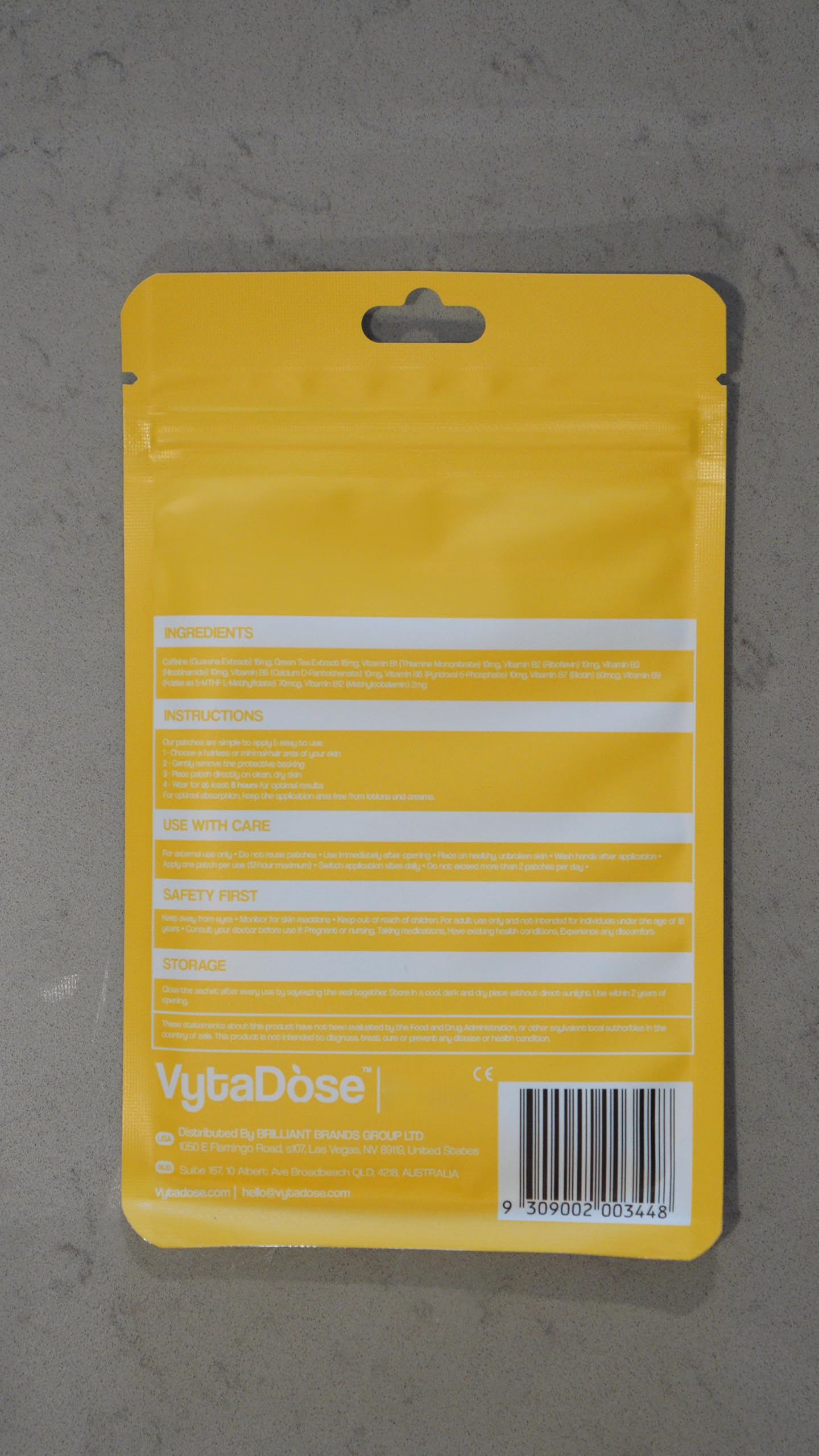 Vytadose patch on arm delivering steady energy and alertness
