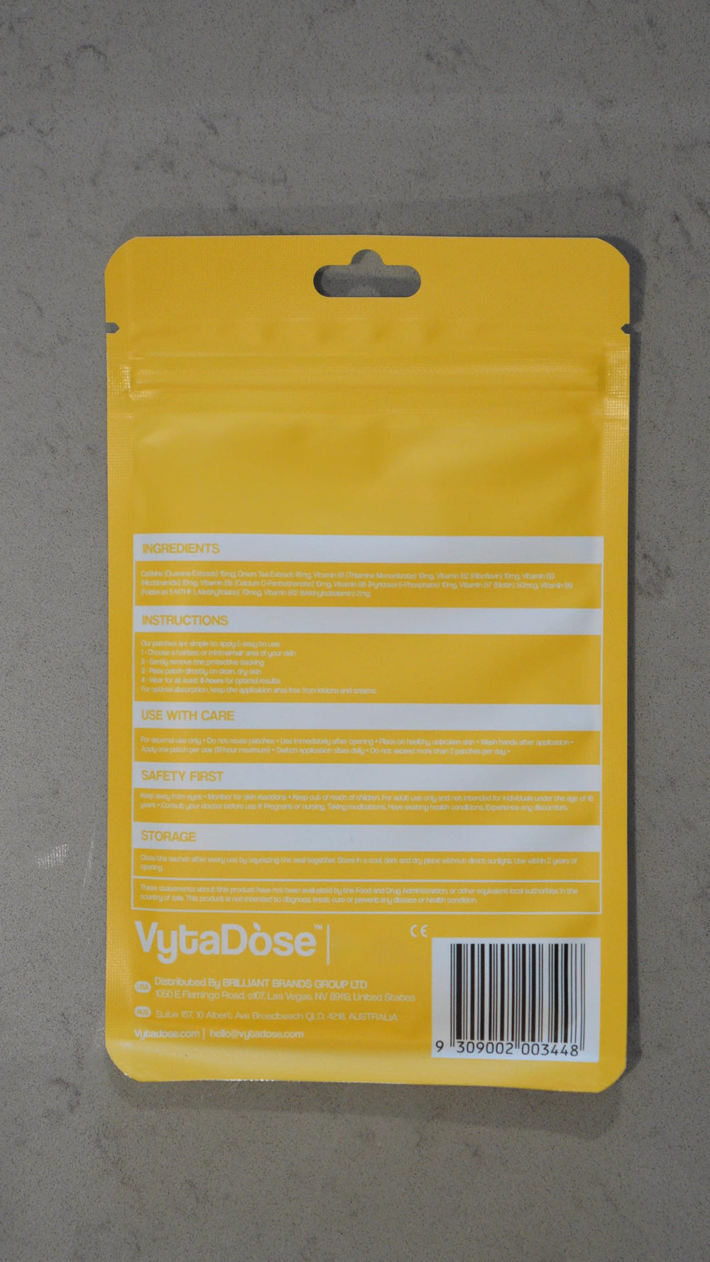 Vytadose patch on arm delivering steady energy and alertness
