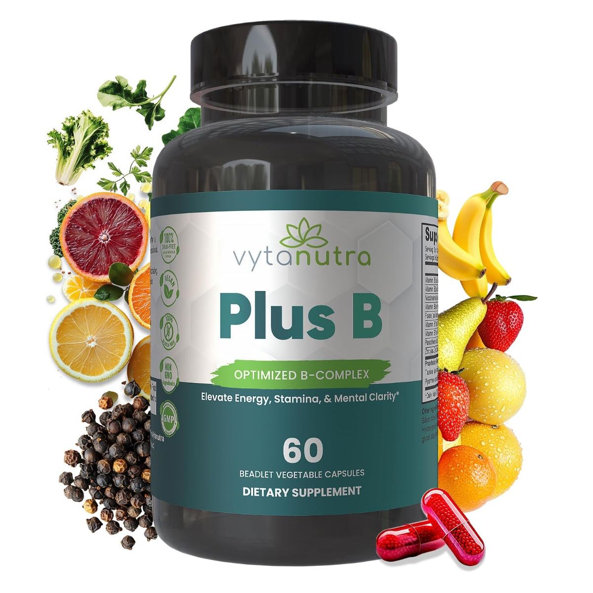Vytanutra Plus B11-1 beadlet bottle front for daily energy support