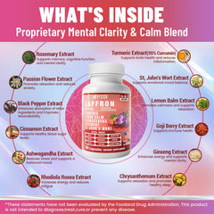 Vyxion saffron label detail confirms vegan and non-GMO formula
