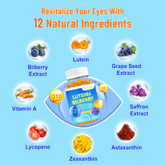 VZOXAINS mango-flavored gummies closeup highlights tasty eye health care.