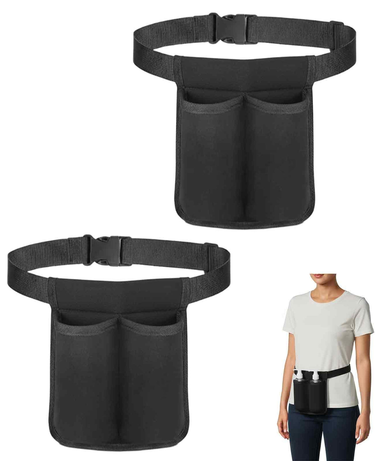 Waaqkid bottle holster side view, sturdy belt for on-the-go sessions.