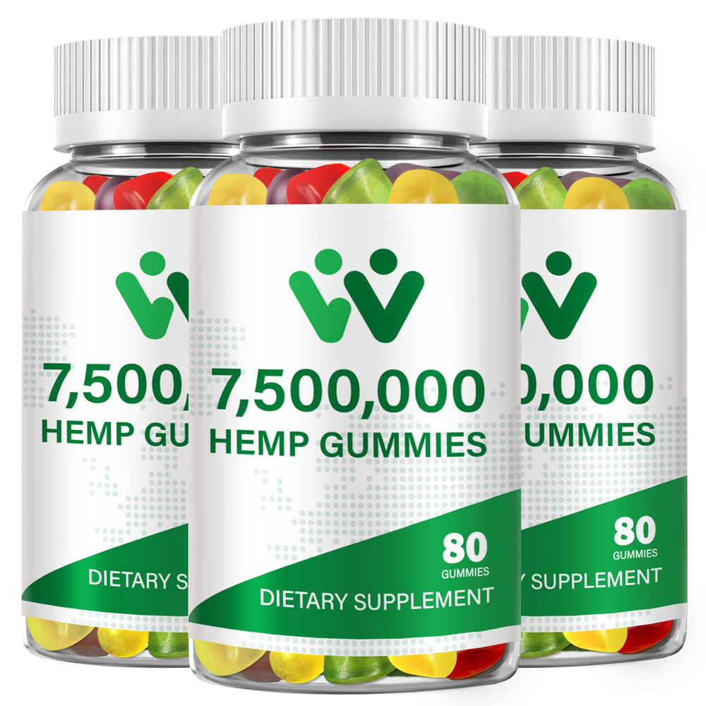 WACHRAY Nutrition 3-pack hemp gummies bottle front view for convenient daily routine.