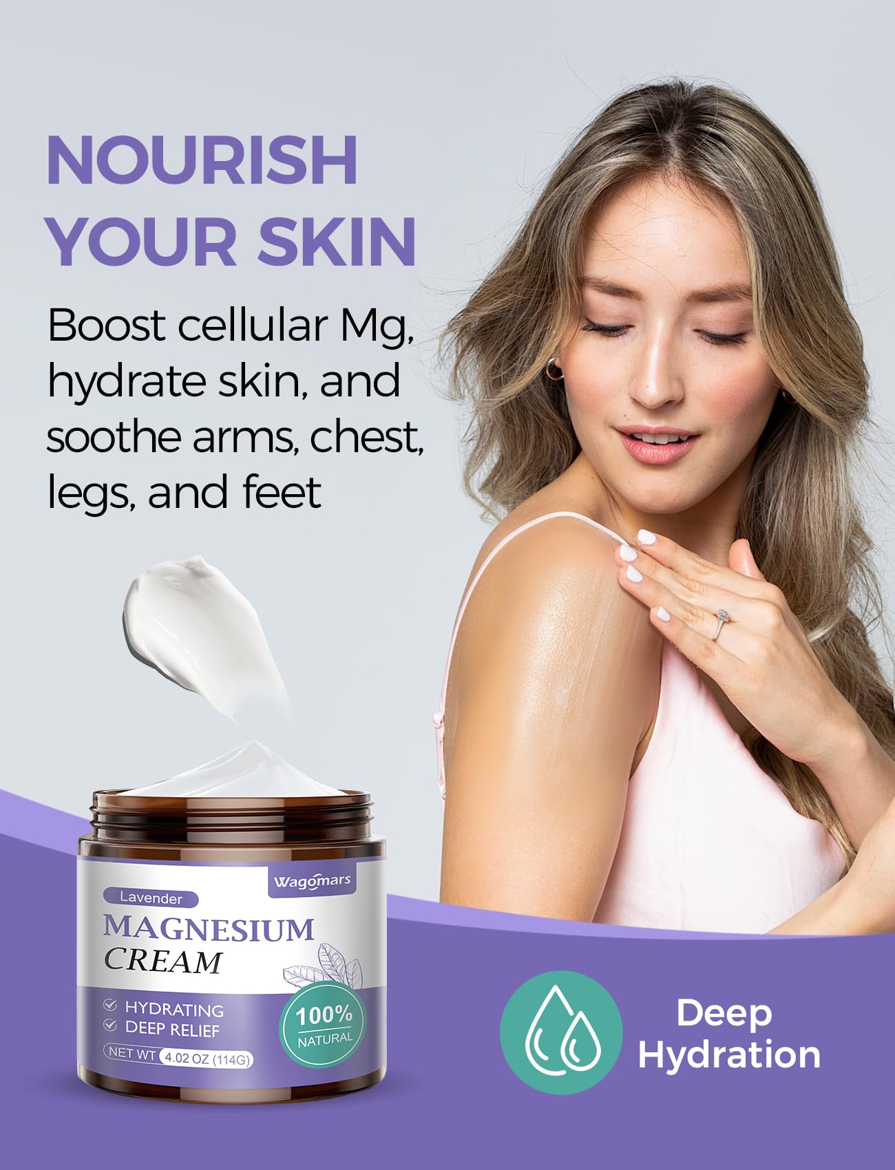 Wagomars Magnesium Cream kid-friendly formula suitable for family use.