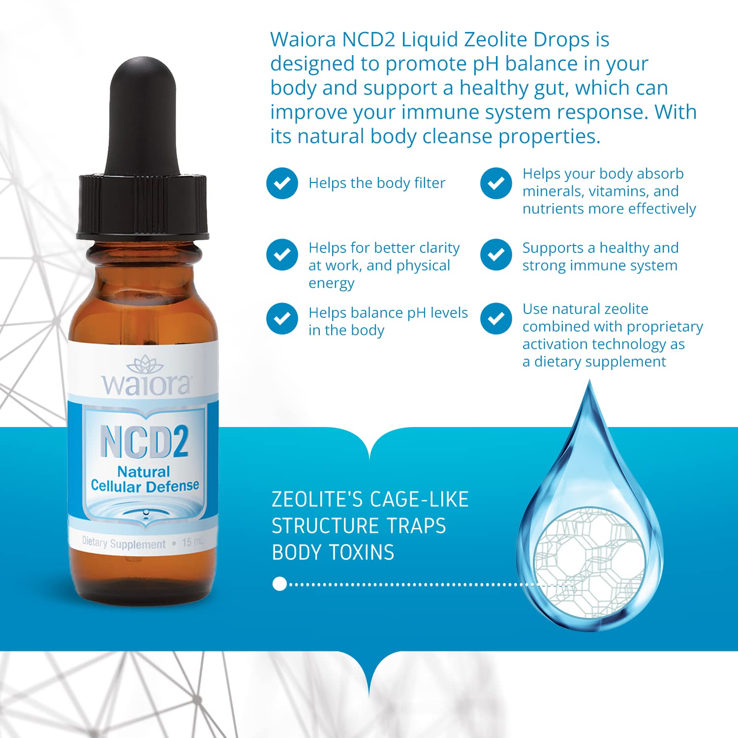 Waiora NCD2 zeolite activation technology illustration.
