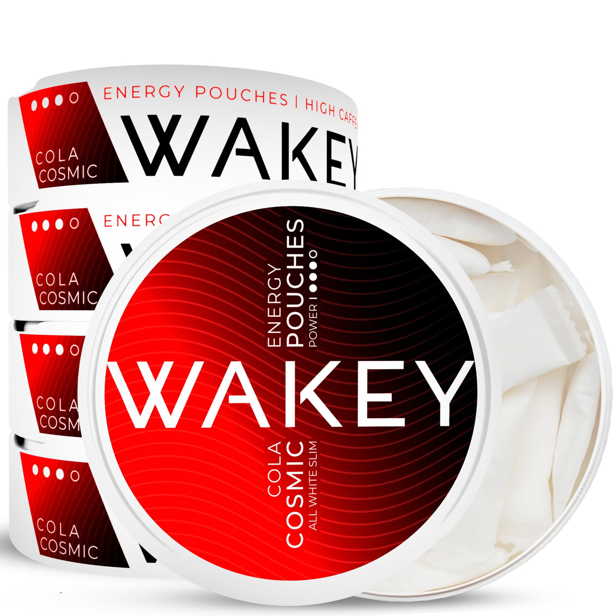 Wakey Cosmic Cola energy pouches front view offer a portable caffeine boost.