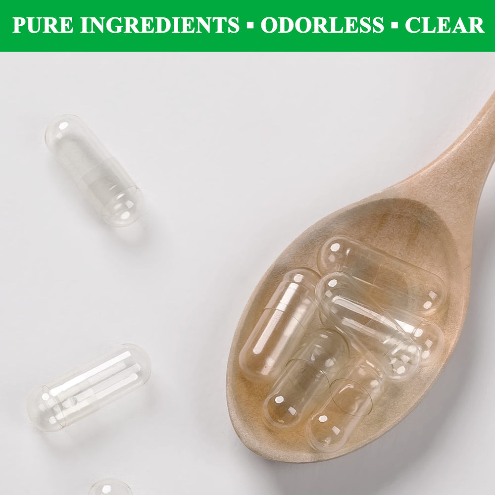 wananfu size 0 empty capsules with micro spoon included for easy filling.