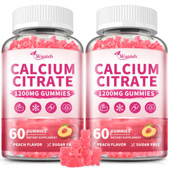 Wanish bottle with 1200 mg calcium citrate vegan gummies for daily use.