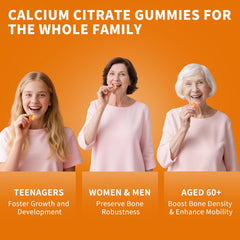 Wanish calcium citrate gummies with vitamin D3 support absorption and bone health
