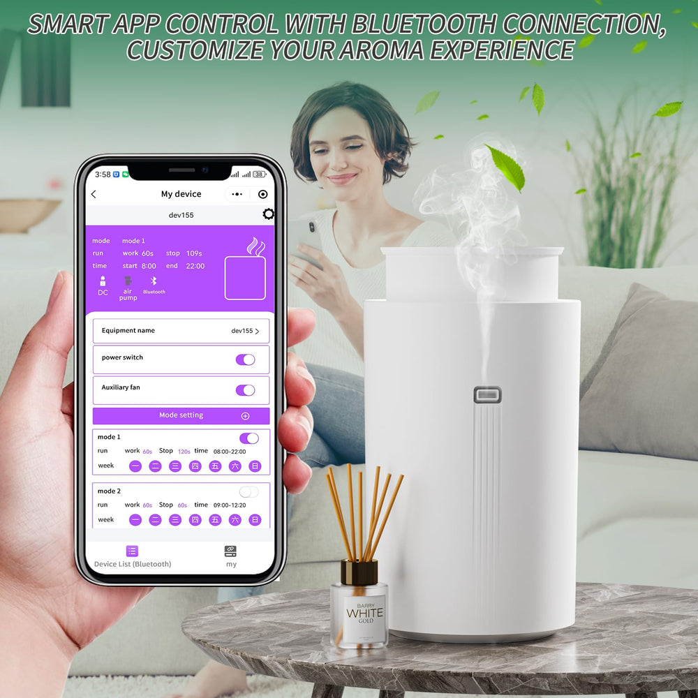 Wankeer Scent Air Machine wall-mount option highlights space-saving installation.
