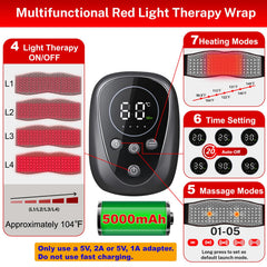 WAPAG red light therapy belt, back view, full-body coverage for versatile use