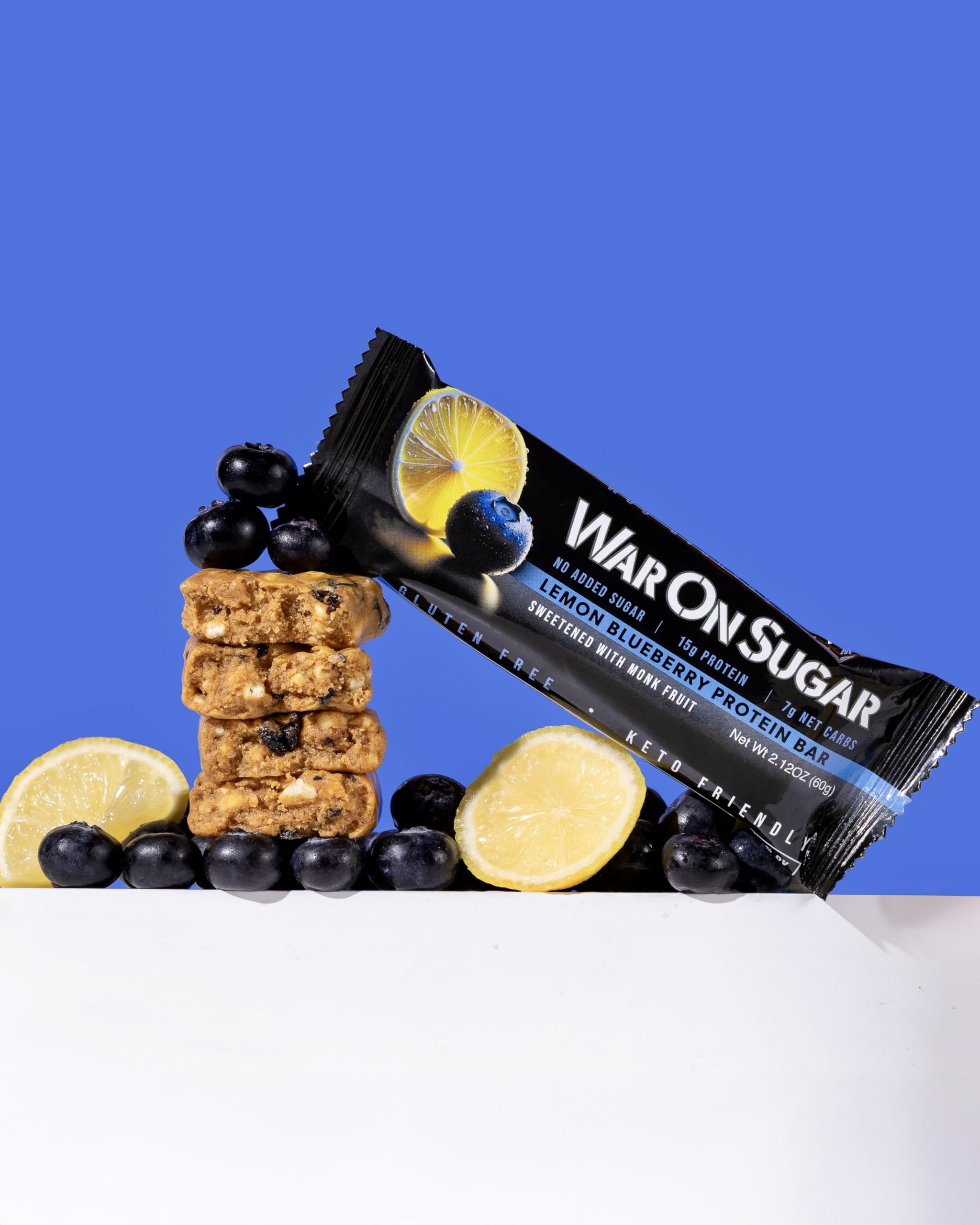 Bar beside a water bottle for post-workout refuel.