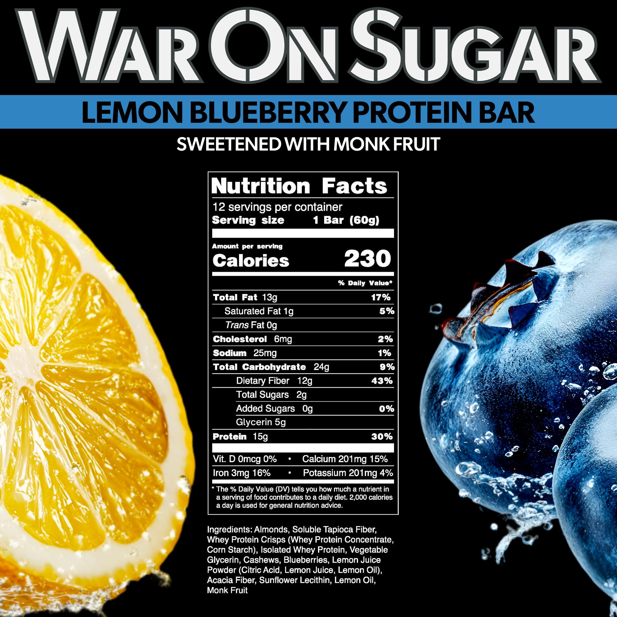 Close-up of lemon-blueberry bar, showing vibrant fruit flavor and texture.
