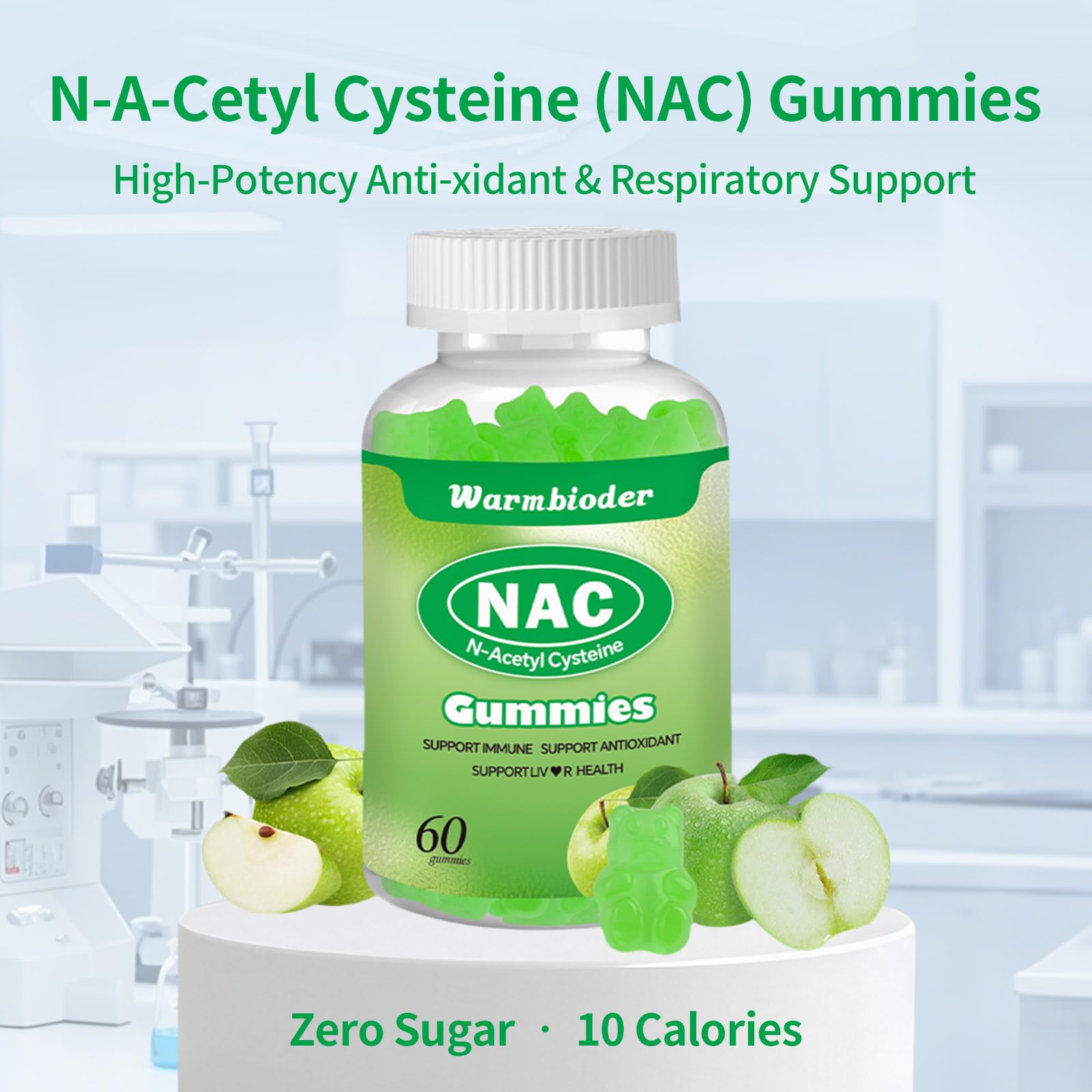 Close-up nutrition label emphasizes 1200 mg NAC per serving for value.