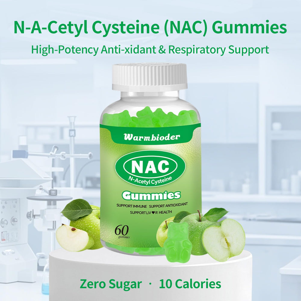 Close-up nutrition label emphasizes 1200 mg NAC per serving for value.